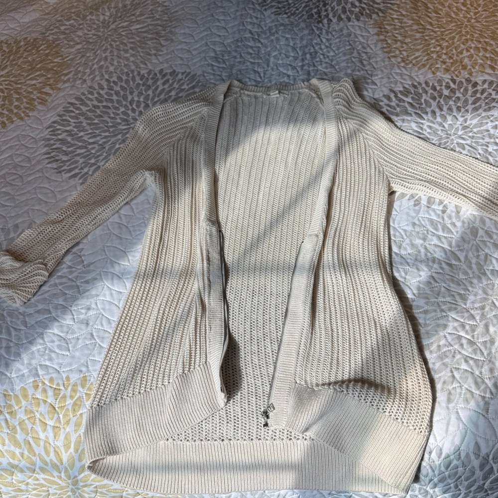 Silence + Noise Cream Knit Cardigan